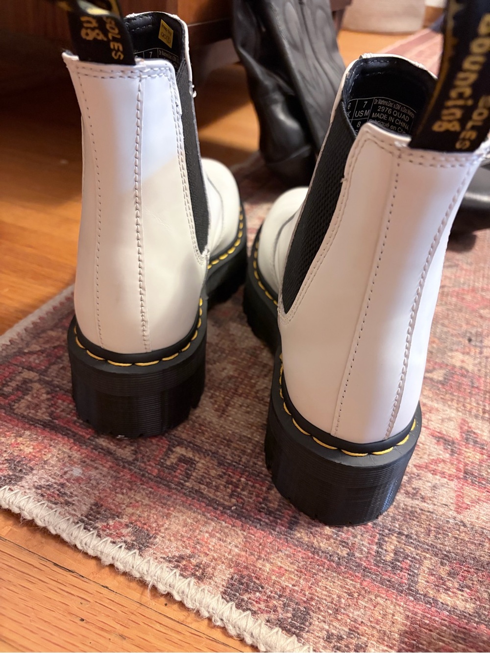 Dr. Martens White Chelsea Platform Boots - Picture 3 of 3